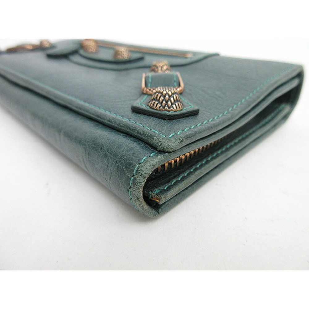 Balenciaga Conti Green Long Leather Giant Wallet - Picture 4 of 8